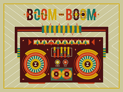 Boom-Boom boombox illustration music sound