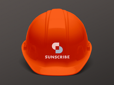 Sunscribe energy hardhat identity lockup logo mark overlay solar