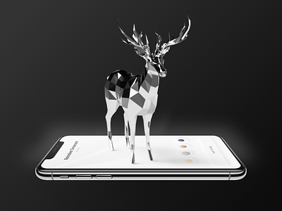Metallic Deer 3d dark digital metallic silver ui