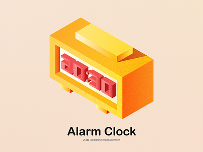 Isometric measurement Alarm Clock 2.5d app branding design icon a day illustration ui ux vector