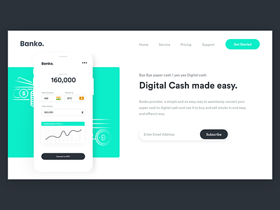 Banko - Paper currency to digital currency app branding design interaction design logo minimal mobile typography ui ux web website