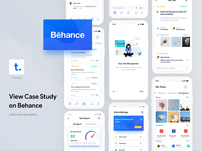 Tarea UI/UX Case Study app app design behance blue branding case study design event flat illustration interaction design ios logo management minimal mobile app tarea ui user experience ux