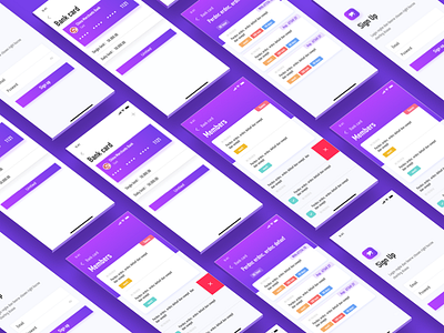 The collection of financial pages app ui