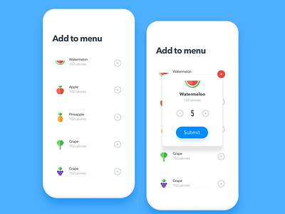 Fruit list & add app ui ux