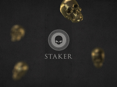 Staker Logo 3d brand brand identity branding gold identity logo logo design poker skull staking