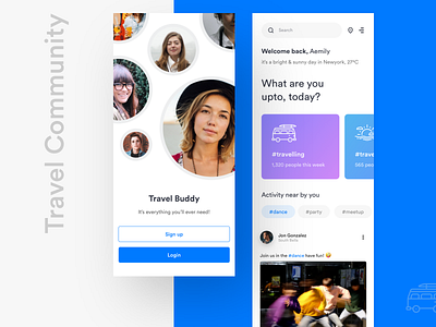 Travel Community Mobile App UI