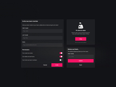 Shell Components - Web Modals buttons dark mode dark ui design systems medium shell components ui web design