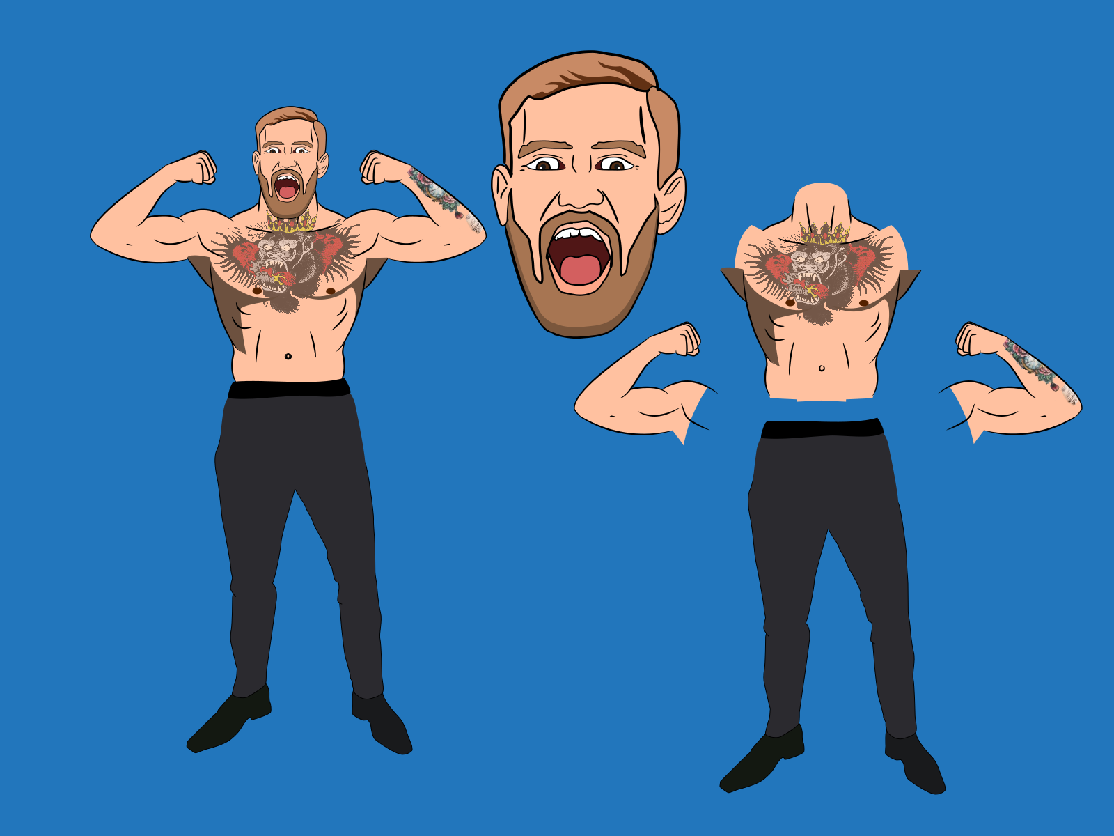 Dribbble - ConorMcGregor_Charater-Breakdown-buff.png by Jonathan Doré