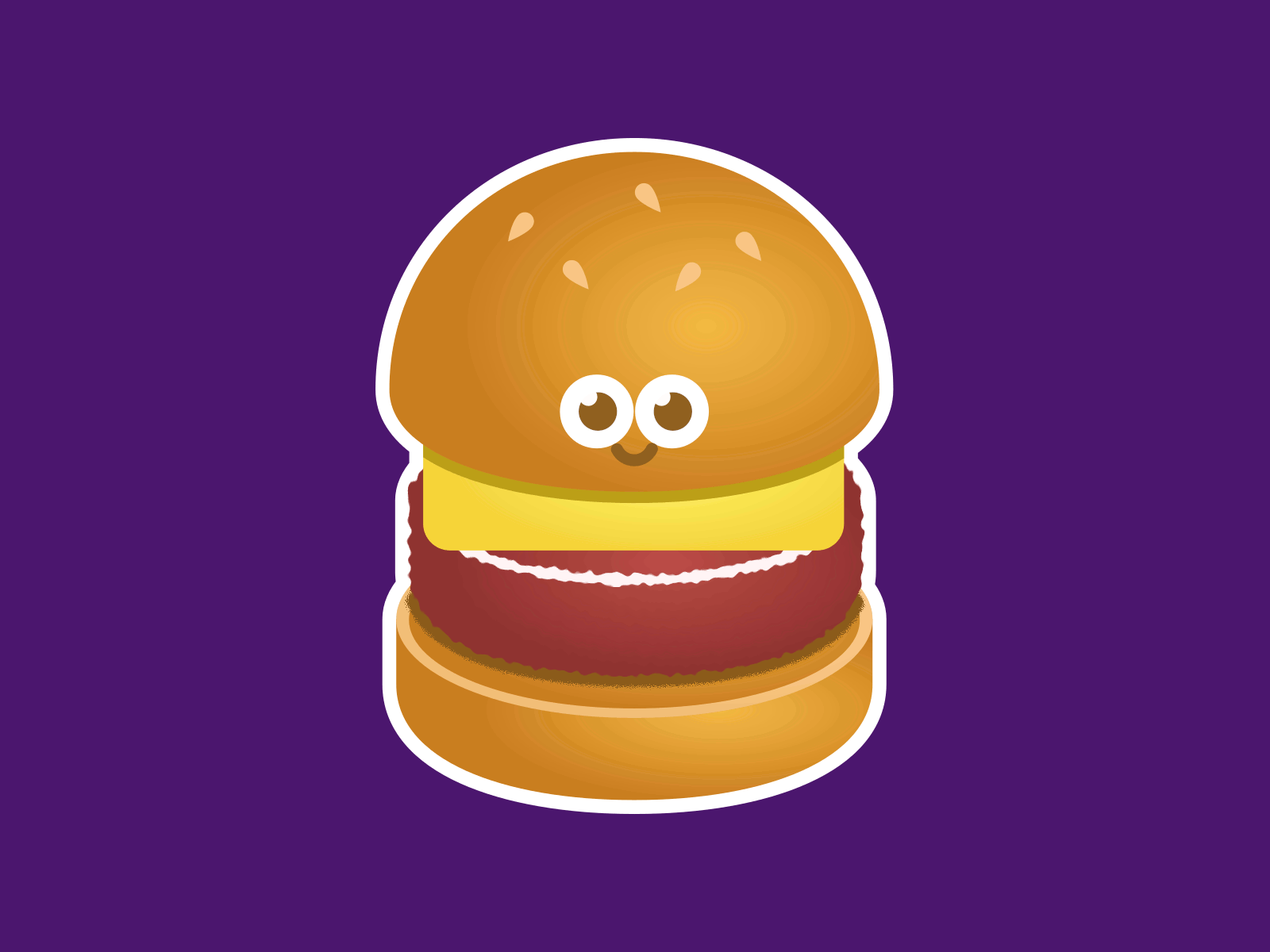 Look over there, Burger burger character design cute illustration vector art