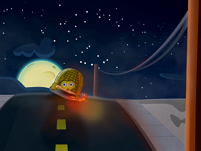 Extra Terrestrial Turtle - E.T.T artwork background design characterdesign digitalart escape illustration nightsky nuxttux outdoors turtle vectorart