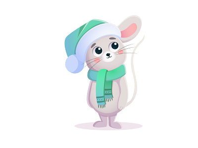 Christmas Mouse cartoon character cute illustraion mouse vector