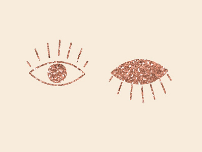 Rose gold eyez branding details eye glitter illustration