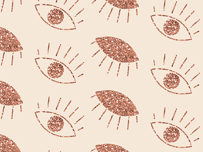 Rose gold eyez pattern branding details eye glitter illustration pattern