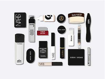 Fave Beauty Products Illustration beauty beauty product branding design flat flat lay illustration makeup skincare