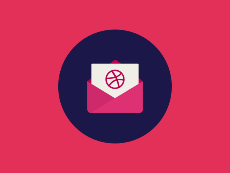 Go dribbble! animation dark flat gif illustration invite navy pink rocket thank ui