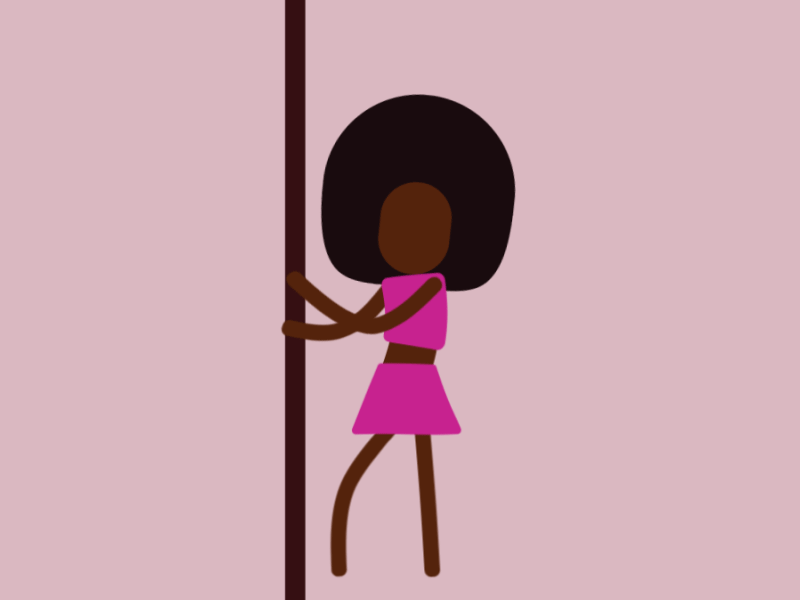 Pole Dancing animation awesome character cool dacing gif pink pole rigging