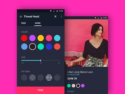 Plus ++ app color fashion flat mobile pink rebound simple ui ux
