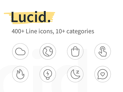 Lucid Line Icons android icons illustrator ios line lucid outlined vector