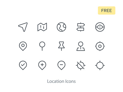 Location Icons Free free freebies icon set icons line icons location vector