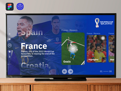 Fifa World Cup 2022 Smart Tv App Design app design fifa figma graphic design smart tv smarttv tv app
