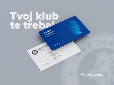 Membership card of the local football club HNK Jadran branding card design gradient icon illustration local logo vector