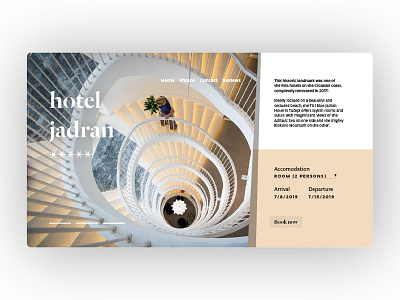 Hotel Jadran — Homepage minimal ui ux website