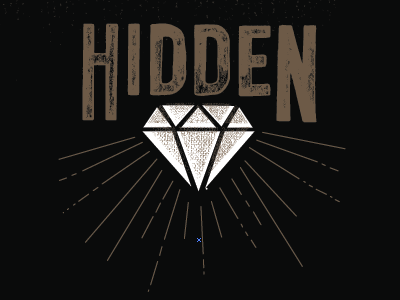 Hidden Gem application handmade logo texture typography