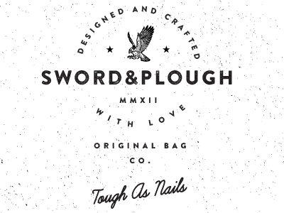 Sword & Plough honor icon logo plough repurpose sword tradition typography