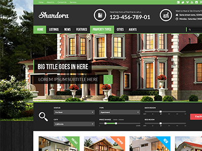 Shandora car dealer real estate realtor theme wordpress