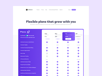 Formaloo Pricing Page design product design ui user interface userinterface
