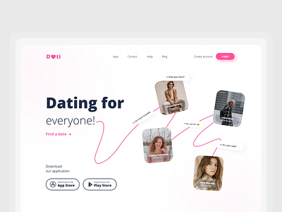 Dati - Dating landing page dating landing hero product design ui ui design user experience user interface userinterface website ui