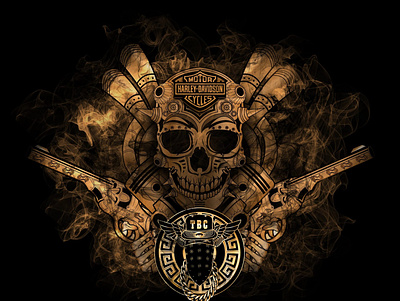 Mechanical Skull for Harley Davidson logo machine mechanical skull skull steampunk