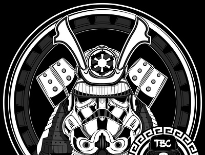 Stormtrooper Samurai challenge coin logo samurai skull star wars stormtrooper