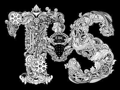 TS logo Baroque style