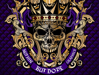 Skull Crest baroque crest illustration logo skull