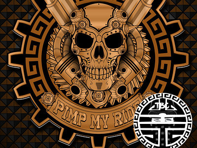 Skull Steampunk logo skull steam punk
