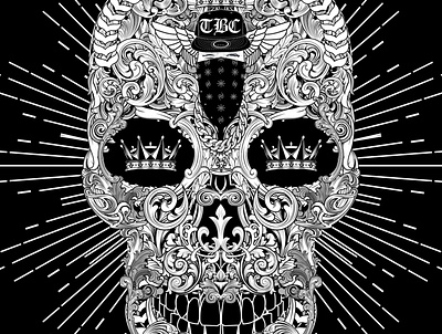 Skull Baroque illustration skull