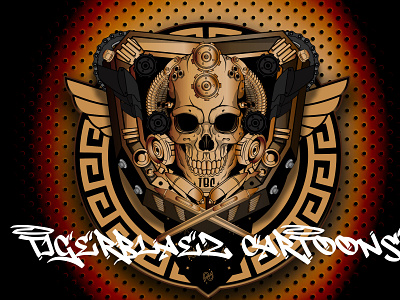 TIGERBLAEZ CARTOONS illustration logo skull