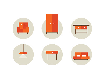 Furniture icon set furniture icons illustration store