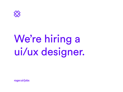 We’re hiring a UI/UX designer!