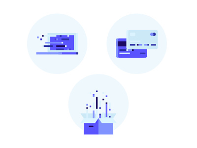 Algorithmia illustrations algorithmia box credit cards icons illustration laptop