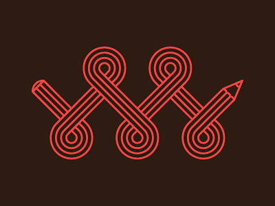 M logo pencil type