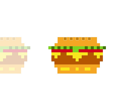 Pixel Burger icons illustration pixel art