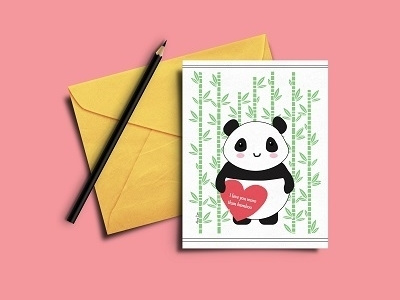 Panda Love Card panda