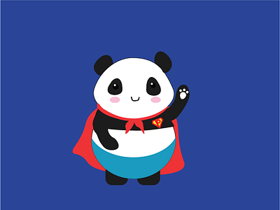 Super-Panda Illustration bear blue character characters graphic illustration panda powerful superman