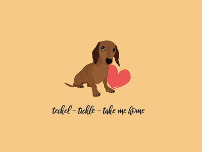 Teckel -> Tickle -> Take me home breed card cute dog illustration illustrator teckel vector