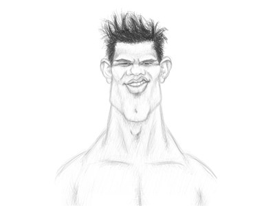 Taylor Lautner Caricature Sketch caricature design photoshop sketch wacom