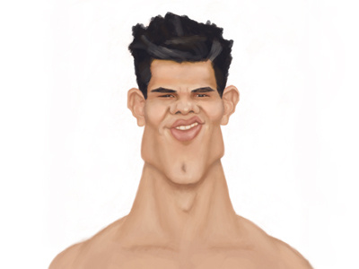 Taylor Lautner Paint Stage 1 caricature design digital painting graphic design photoshop taylor lautner