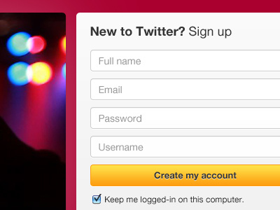 New User Sign-Up Form newuser signup web