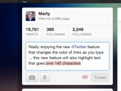 In-text Design Features Update twitter web